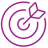 Icon showing a target with an arrow in the centre