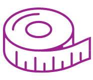 Icon showing a measuring tape
