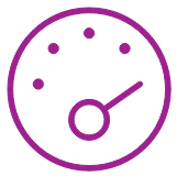 Icon showing a round guage