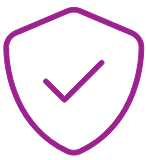 Icon showing a shield with a tick mark in the middle