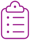 Icon showing a checklist on a clipboard