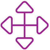 Icon showing arrows pointing in different directions