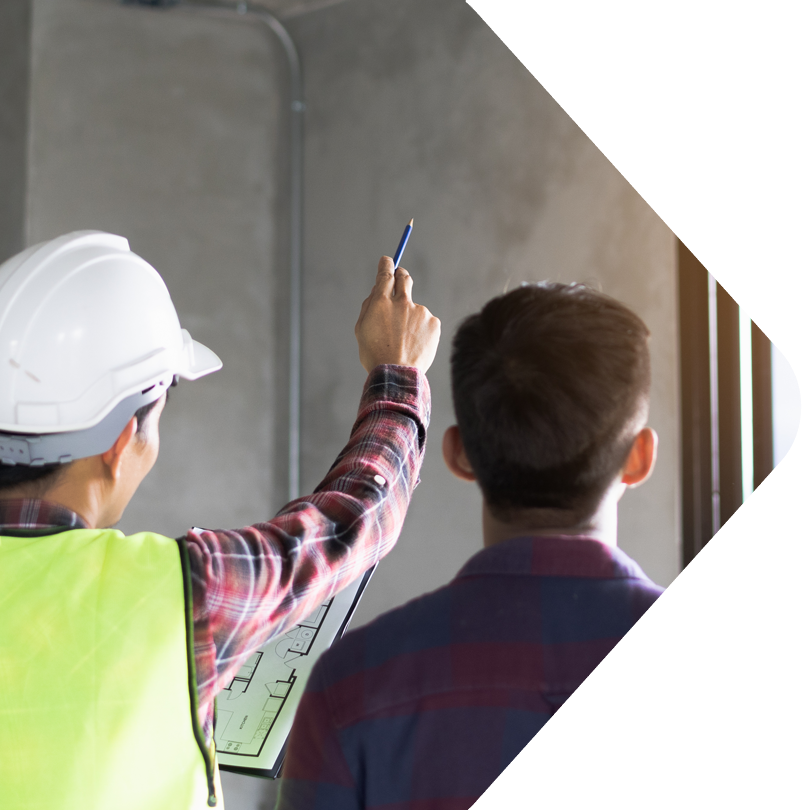 Image showing a business man and a contractor in a property being renovated