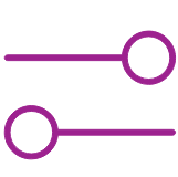 Icon showing 2 lines, one underneath the other