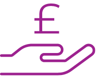 Icon showing a hand with a pound sign above it