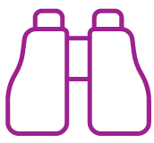 Icon showing a pair of binoculars