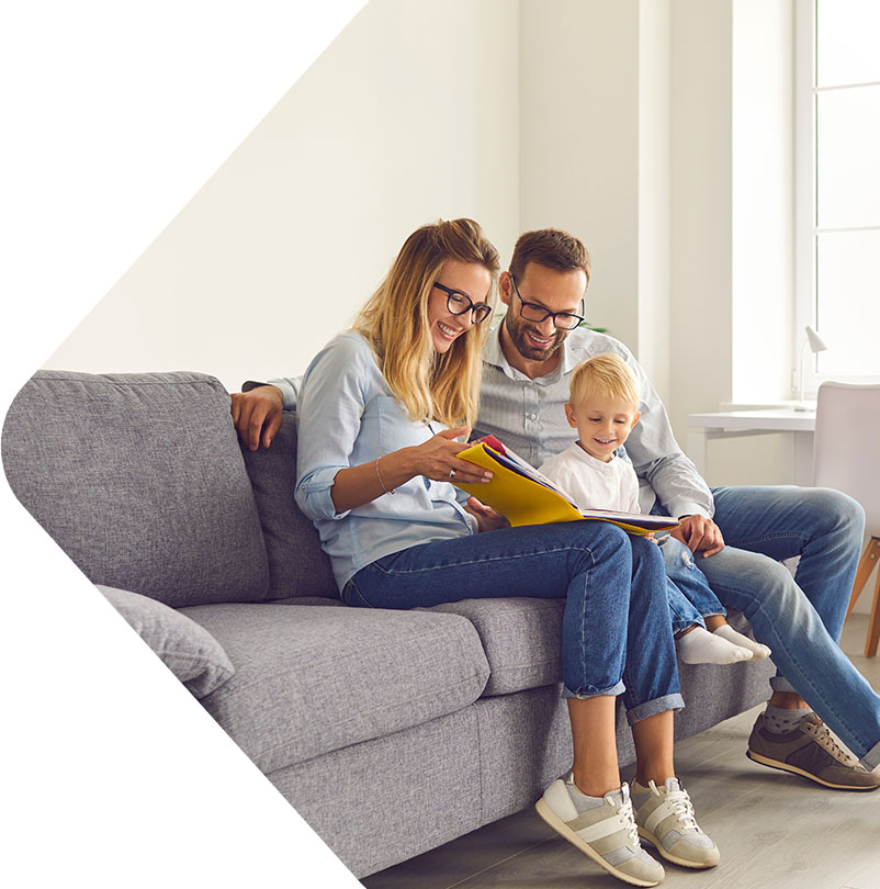 Image showing a family reading together