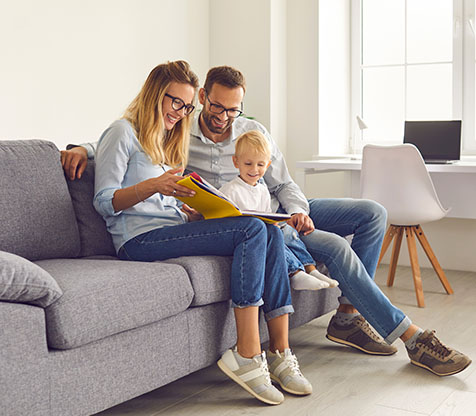 Image showing a family reading together
