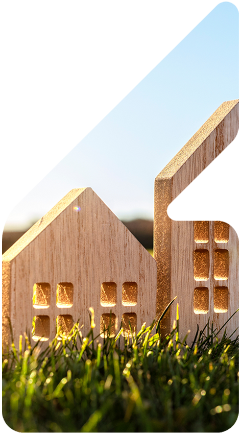 Image showing model houses in the grass