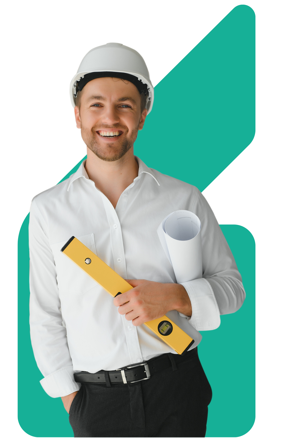 Image showing a developer in a hard hat