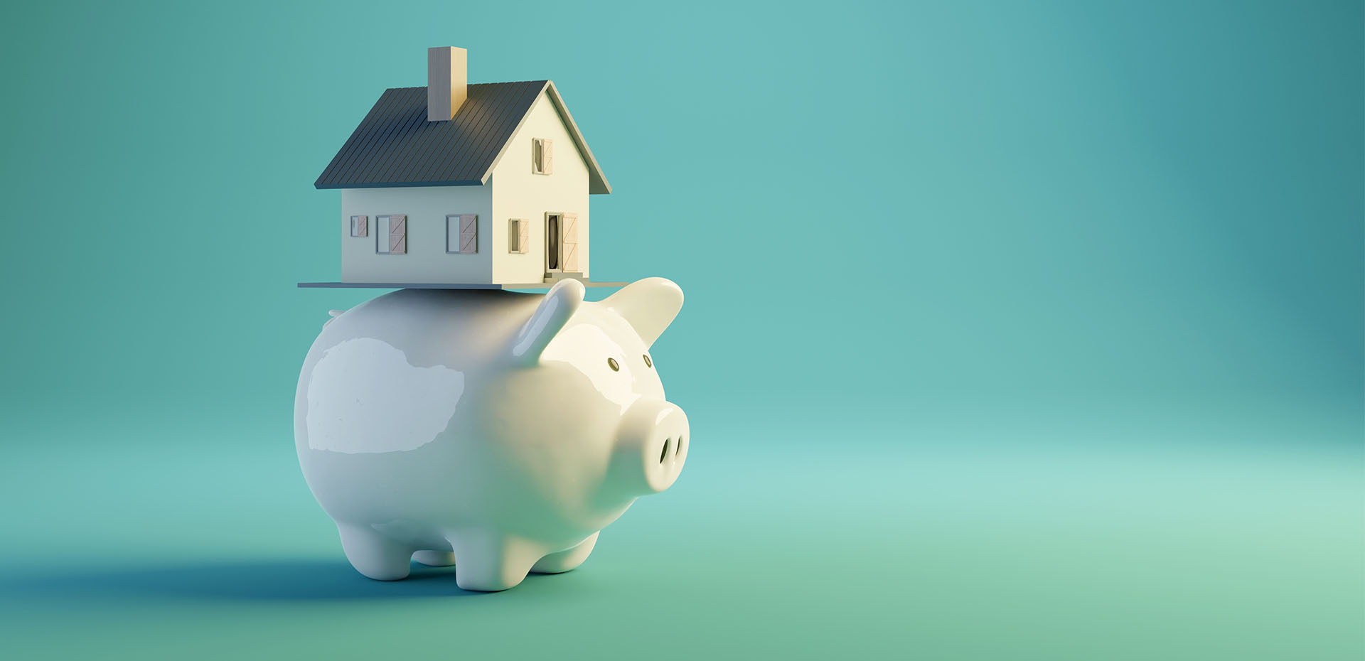 Image showing a model house on top of a piggy bank