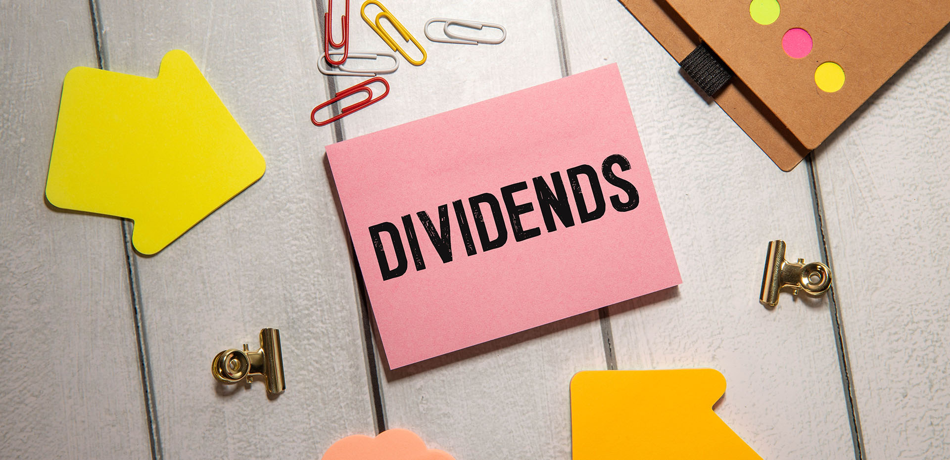 Image showing a note with 'Dividends' written on it